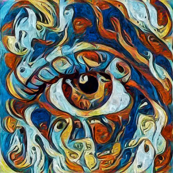 Serie Visión Artística Modelos Ojo Renderizado Estilo Pintura Abstracta Sobre — Foto de Stock