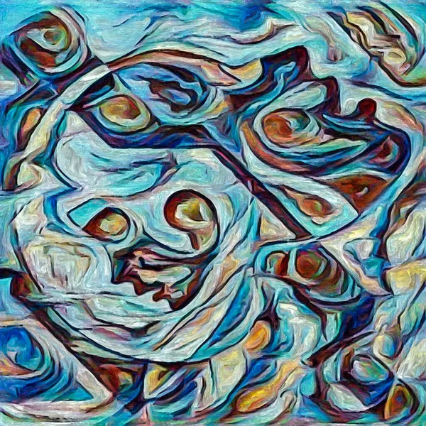 Alla Det Tillsammans Mänskliga Silhuetter Återges Abstrakt Målning Stil Temat — Stockfoto