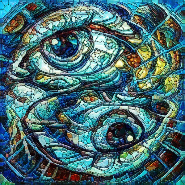 See You Dream Stained Glass Composition Female Eyes Subject Inner — Stock Photo, Image