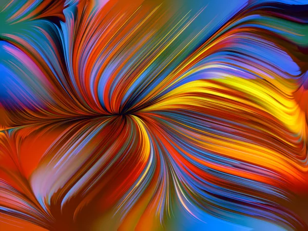 ペイント 渦巻きシリーズ デザイン 創造性と芸術の対象のためのデジタルキャンバス上の塗料繊維の詳細な動きの構成 — ストック写真