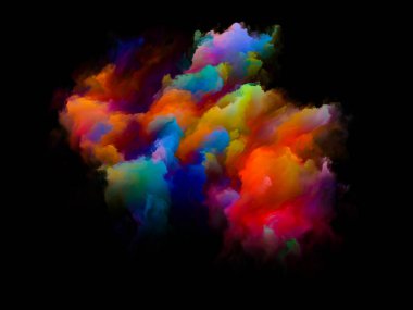 Boyama Parçacığı. Gökkuşağı Adası serisi. Sanat, yaratıcılık ve tasarım için kavramsal bir ilişki içerisindeki renkli ve gradyanların canlı bir görüntüsü