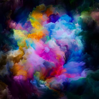Dinamik boya. Renkli Rüya serisi. Hayal gücü, yaratıcılık ve resim üzerine projeler için gradyan ve spektral renklerin yaratıcı düzenlenmesi