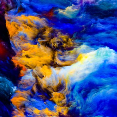 Renkli girdap serisi. Yaşam, yaratıcılık ve sanat projeleri için tuvalin üzerindeki sıvı boyanın renkli hareketinin bileşimi