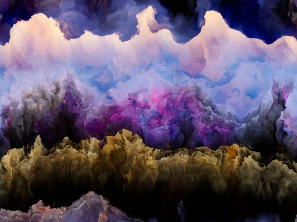 Органическая Фрактальная Краска Напоминающая Турбулентную Атмосферу Чужой Планеты — стоковое фото