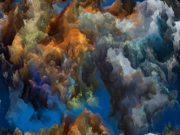 Texture Organique Peinture Fractale Ressemblant Atmosphère Turbulente Une Planète Étrangère — Photo