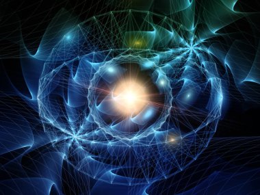Network Eye serisi. Modern teknoloji ve eğitim konularındaki ince çizgi kalıpları ve soyut öğeler.