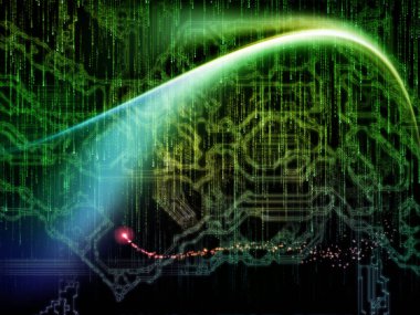 Madde Kumaşı. Matematik, kuramsal bilim ve teknoloji konularında umberlerin, ışıkların ve fraktal örneklerin etkileşimi.