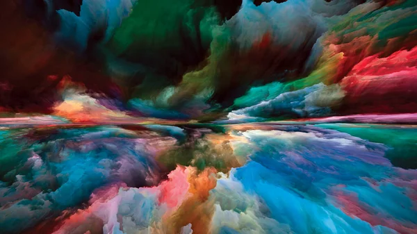Orizzonte Spettrale Paesaggi Della Serie Mente Progettazione Colori Brillanti Gradienti — Foto Stock