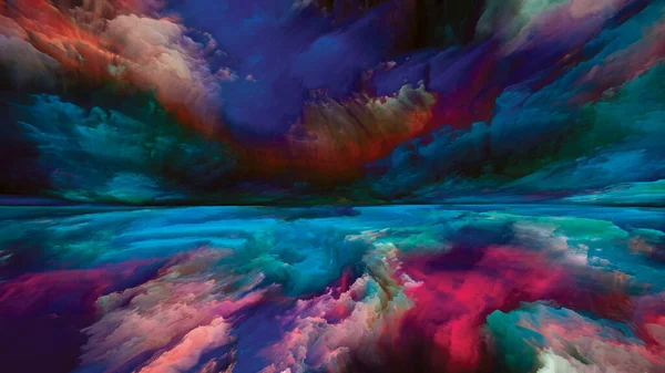 Landscape of Paradise. Color Dreams series. Backdrop of  paint, textures and gradient clouds for projects on inner world, imagination, poetry, art and design