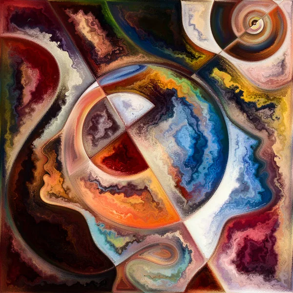 Psikoloji, zihin ve iç dünya üzerine boyanmış insan yüzleri ve dokuları..