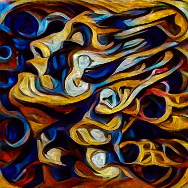 Onun portresi. Sanat, yaratıcılık ve tasarım konularında soyut resim tarzında yapılmış kadın yüzü.