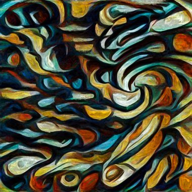 Sanat, yaratıcılık ve tasarım konularında soyut resim tarzında yapılmış tuval üzerindeki desenler.