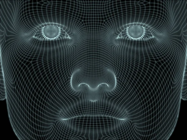 Teknoloji Eğitim Bilgisayar Bilimleri Illüstrasyonlarında Kullanılmak Üzere Insan Kafasının Yüzünün — Stok fotoğraf
