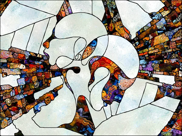 Imagination Fracturée Unity Stained Glass Series Fond Motif Fragments Couleur — Photo