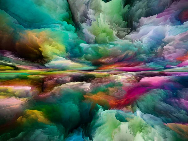 Sogni Colore Paesaggi Della Serie Mente Interazione Pittura Brillante Pendenze — Foto Stock