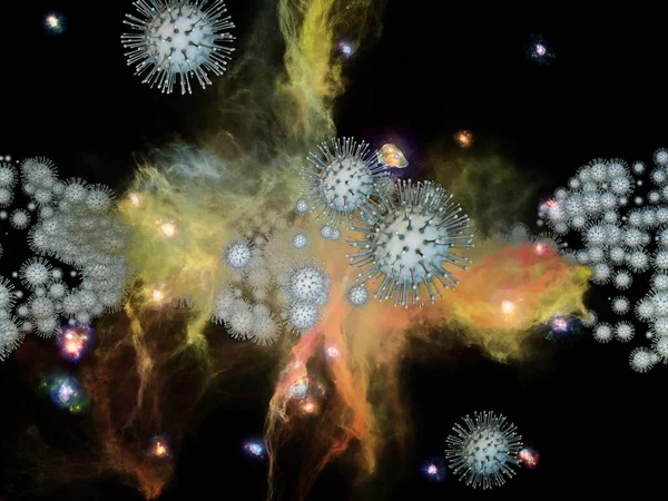 Coronavirus Research Viral Epidemic Series Illustration Coronavirus Particles Micro Space — Stock Photo, Image