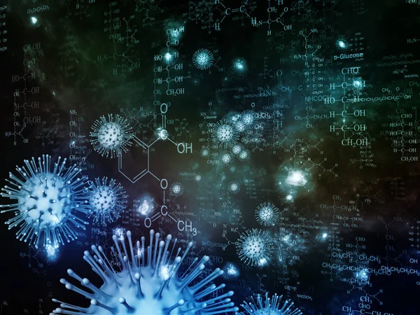 Coronavirus Chemistry Viral Epidemic Series Illustration Coronavirus Particles Micro Space — Stock Photo, Image