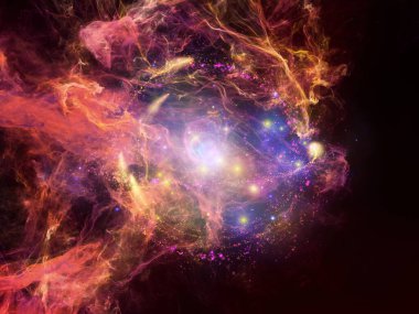 Fraktal nebula elementleri, organik dokular ve bilim ve eğitim konularındaki ışıklar