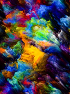 Renkli girdap serisi. Yaşam, yaratıcılık ve sanat projeleri için tuvalin üzerindeki sıvı boyanın renkli hareketlerinden yapılmış tasarım