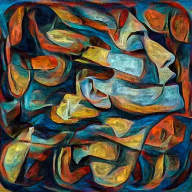 Işık serisine doğru. İç dünya, yaratıcılık ve sanat üzerine soyut resim tarzında yapılmış kadın portresi.