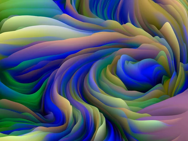 Giro Superficial Serie Dimensional Wave Arreglo Textura Color Giratorio Representación —  Fotos de Stock