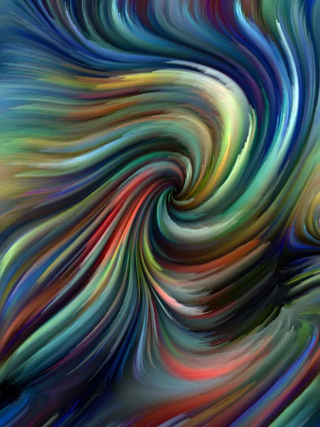 Série Color Swirl Interaction Mouvement Coloré Des Fibres Spectrales Liées — Photo