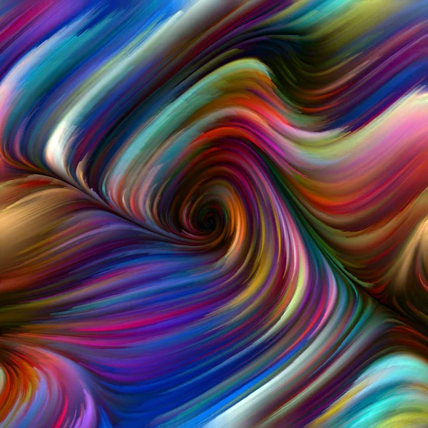 彩色漩涡系列 光谱纤维在生命 创造力和艺术主题上五彩斑斓运动的排列 — 图库照片