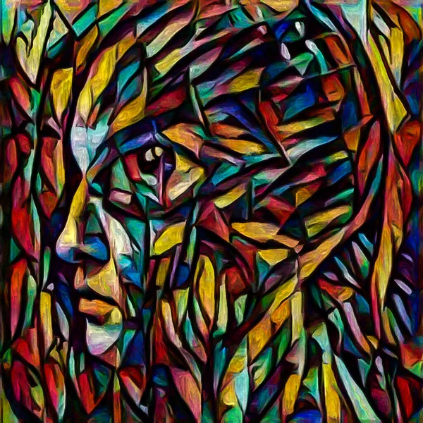 Внутренний Глаз Сюрреалистический Женский Портрет Выполненный Абстрактном Стиле Живописи Тему — стоковое фото