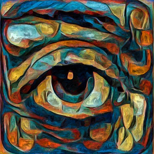 Artistic Vision Series Female Eye Rendered Abstract Painting Style Subject — Stock Photo, Image