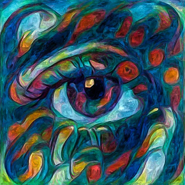 Serie Visión Artística Modelos Ojo Renderizado Estilo Pintura Abstracta Sobre — Foto de Stock