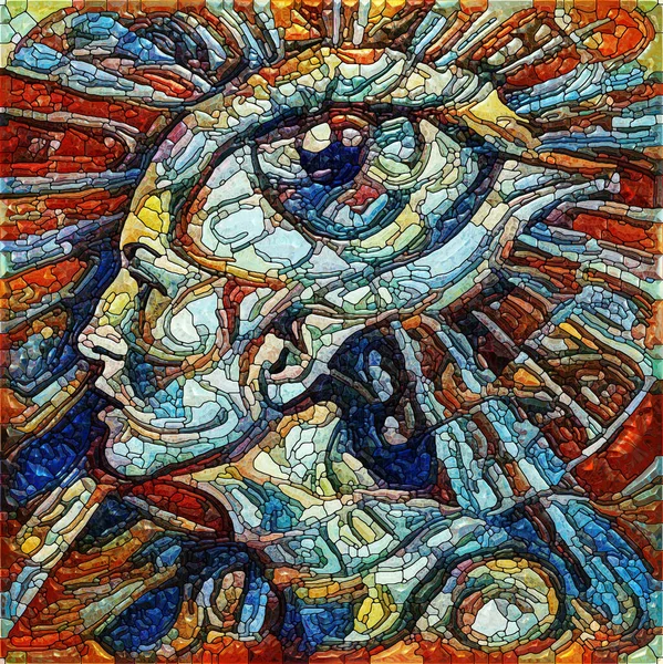 Minds Eye Series Stained Glass Composition Female Eye Subject Inner — Stock Photo, Image