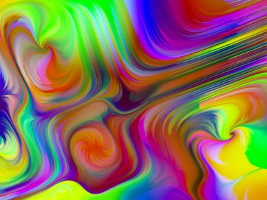 Boya girdabı serisi. Tasarım, yaratıcılık ve sanatla ilgili dijital tuval üzerindeki boya liflerinin ayrıntılı hareketlerinin etkileşimi