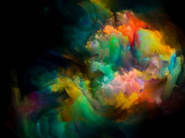 Tasarım, yaratıcılık, ilham ve sanat üzerine üç boyutlu renk arkaplanı. Soyut Renk Serisi.