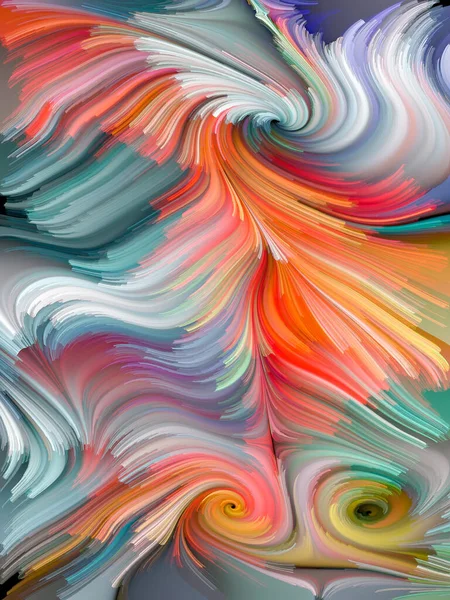 Måla Swirl Serien Abstrakt Design Detaljerade Rörelser Färgfibrer Digital Duk — Stockfoto