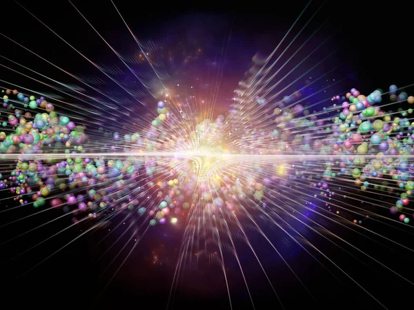 Illustration Fractal Burst Atomic Structures Subject Elementary Particle Physics Deep — Stock Photo, Image