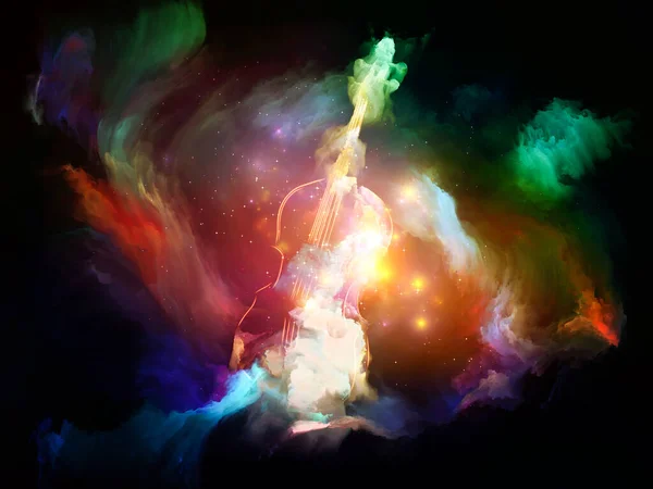 Colorful Violin Fractal Paint Abstraction Subject Music Art Creativity Illustration — Stock Photo, Image