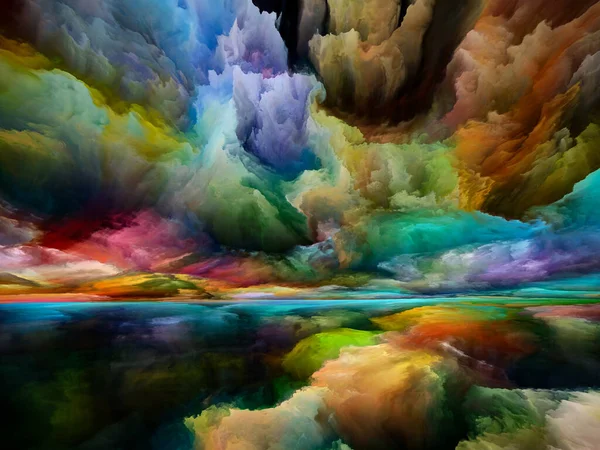 Rainbow Landscape Seeing Never World Series Backdrop Composed Colors Textures — Stock Photo, Image