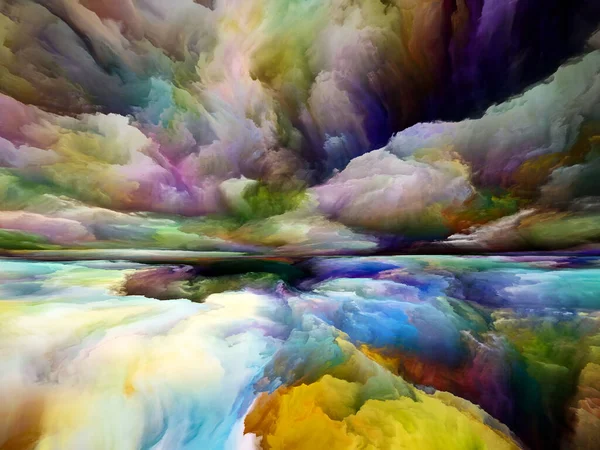 Landschaftszauber Serie Color Dreams Komposition Von Farbe Texturen Und Farbwolken — Stockfoto