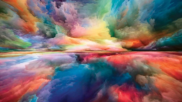 Paisaje Mágico Serie Sueños Color Composición Pintura Texturas Nubes Gradiente —  Fotos de Stock