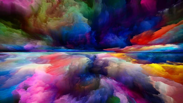 スペクトルランド 色夢シリーズ 内側の世界 想像力 芸術とデザインのトピックにペイント テクスチャ グラデーション雲で構成された芸術的抽象化 — ストック写真