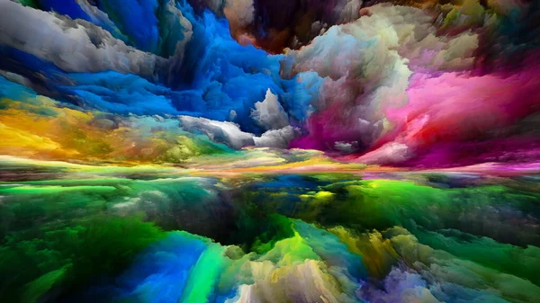 Rainbow Landscape Série Sonhos Cor Contexto Composto Por Pintura Texturas — Fotografia de Stock