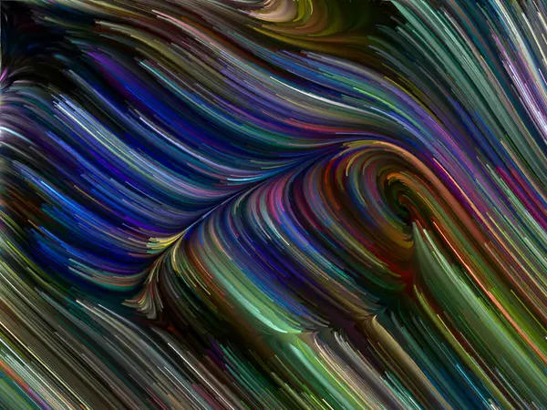 カラー ウォールシリーズ 創造性 芸術に関連するスペクトル繊維のカラフルな動きの創造的な配置 — ストック写真