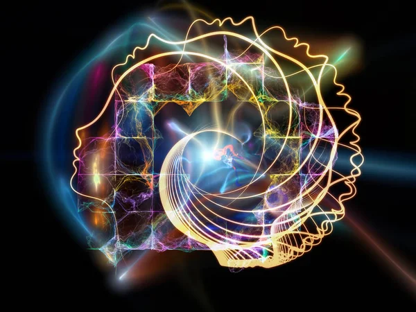 Design Human Fractal Light Elements Subject Human Mind Thinking Education — Stock Photo, Image