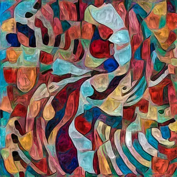 Interwoven Fates Male Female Faces Rendered Abstract Painting Style Subject — Stock Photo, Image