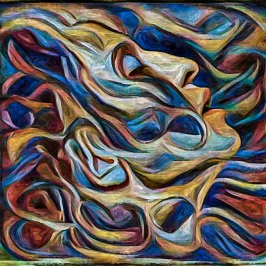 Inner Roads dizisinde. İç dünya, yaratıcılık ve sanat üzerine soyut resim tarzında yapılmış kadın portresi.