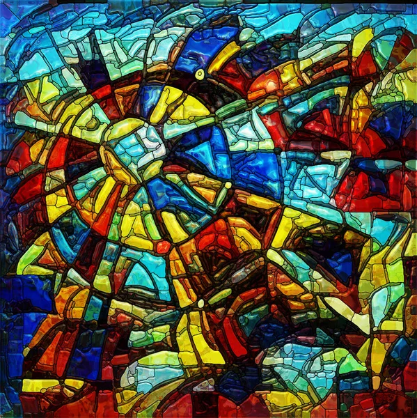 Versnipperde Eenheid Zonne Radiaal Glas Patroon Uitgevoerd Textuur Kleur Onderwerp — Stockfoto