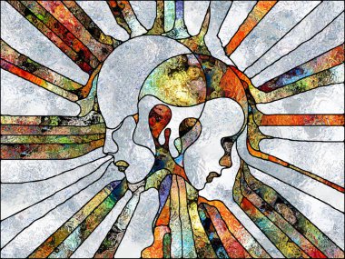 Işık kırıntıları. Lekeli Camlar Birliği serisi. Parçalanma, sanat, şiir ve tasarım konuları için renk ve doku parçalarının kompozisyonu