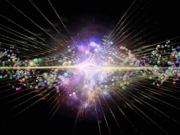 Ilustrace Fraktálních Trhlin Atomových Struktur Téma Elementární Částicové Fyziky Hlubokého — Stock fotografie