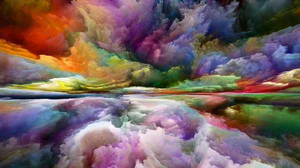 Rainbow Land Paisagens Série Mente Fundo Pintura Brilhante Gradientes Movimento — Fotografia de Stock