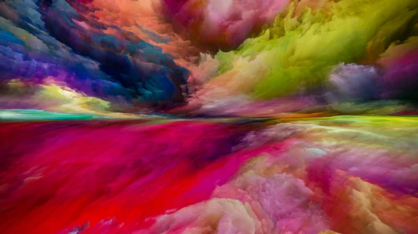 Land Awakening Escape Reality Series Abstract Background Made Surreal Sunset — Stock Photo, Image